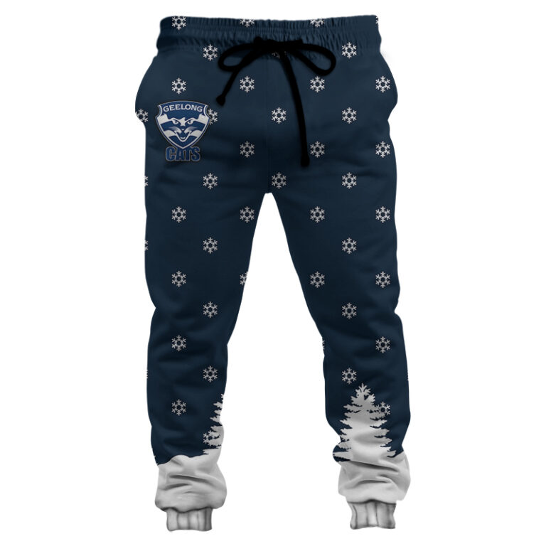 AFL Geelong Cats Christmas | Custom Name & Number | Hoodie/Zip/T-Shirt/Polo/Knitted Sweaters/Long Paint