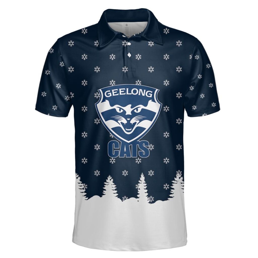 AFL Geelong Cats Christmas | Custom Name & Number | Hoodie/Zip/T-Shirt/Polo/Knitted Sweaters/Long Paint