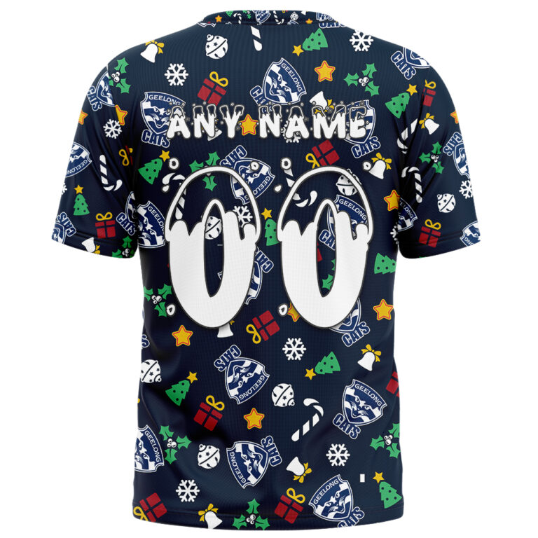 AFL Geelong Cats Christmas | Custom Name & Number | Hoodie/Zip/T-Shirt/Polo/Knitted Sweaters