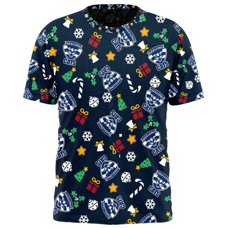AFL Geelong Cats Christmas | Custom Name & Number | Hoodie/Zip/T-Shirt/Polo/Knitted Sweaters