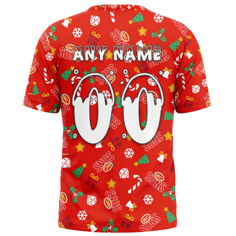 AFL Gold Coast Suns Christmas | Custom Name & Number | Hoodie/Zip/T-Shirt/Polo/Knitted Sweaters