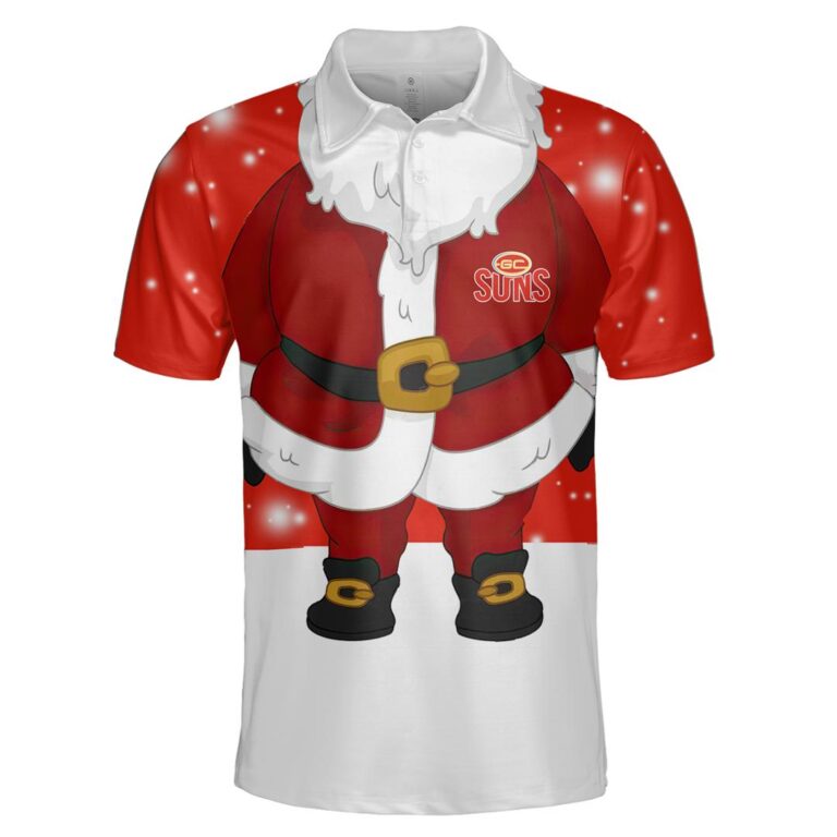 AFL Gold Coast Suns Christmas | Custom Name & Number | Hoodie/Zip/T-Shirt/Polo/Knitted Sweaters