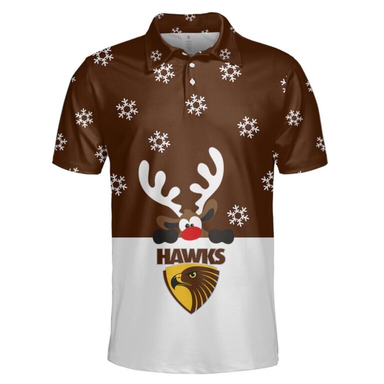 AFL Hawthorn Hawks Christmas | Custom Name & Number | Hoodie/Zip/T-Shirt/Polo/Knitted Sweaters