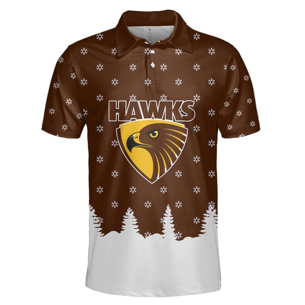 AFL Hawthorn Hawks Christmas | Custom Name & Number | Hoodie/Zip/T-Shirt/Polo/Knitted Sweaters/Long Paint