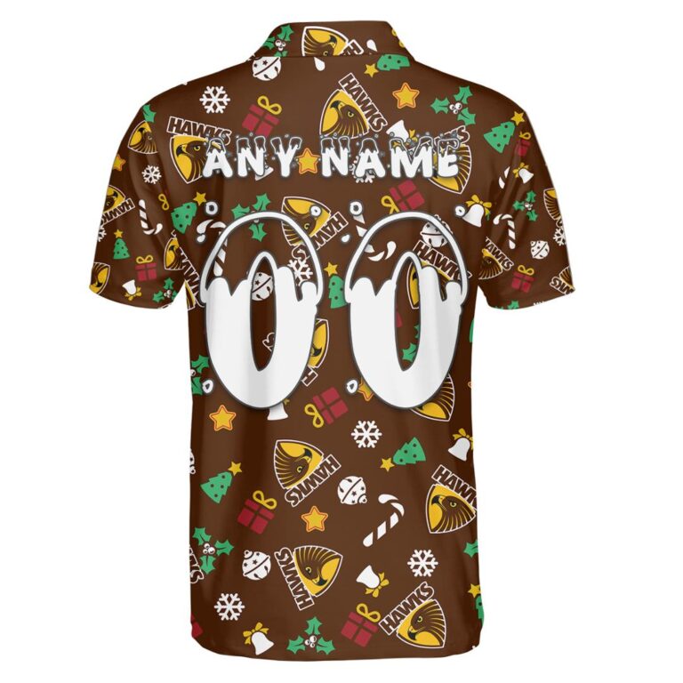 AFL Hawthorn Hawks Christmas | Custom Name & Number | Hoodie/Zip/T-Shirt/Polo/Knitted Sweaters