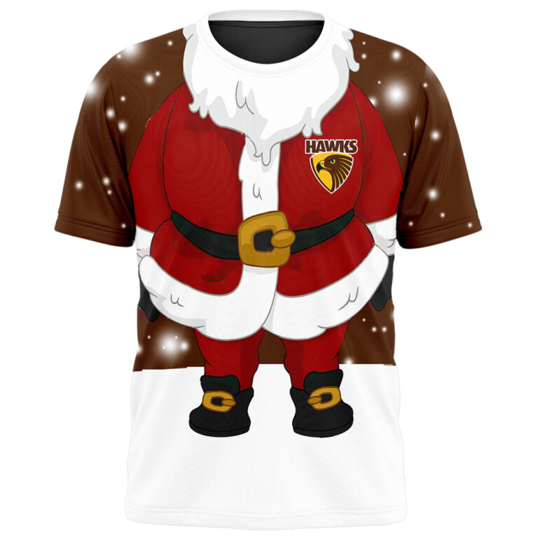 AFL Hawthorn Hawks Christmas | Custom Name & Number | Hoodie/Zip/T-Shirt/Polo/Knitted Sweaters