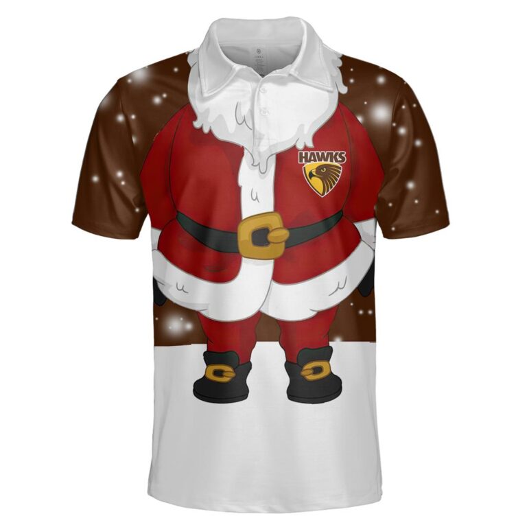 AFL Hawthorn Hawks Christmas | Custom Name & Number | Hoodie/Zip/T-Shirt/Polo/Knitted Sweaters