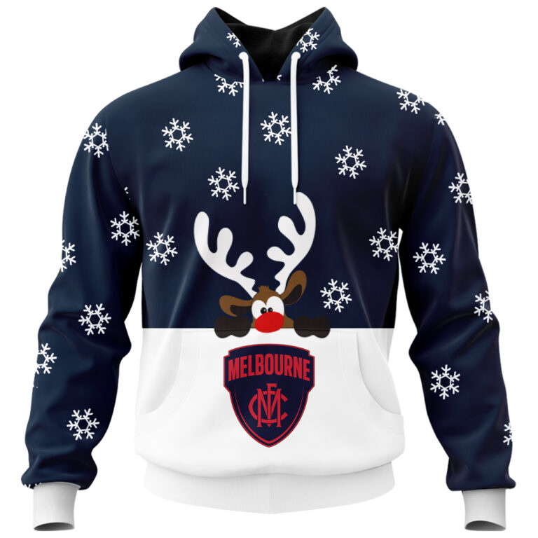 AFL Melbourne Demons Christmas | Custom Name & Number | Hoodie/Zip/T-Shirt/Polo/Knitted Sweaters