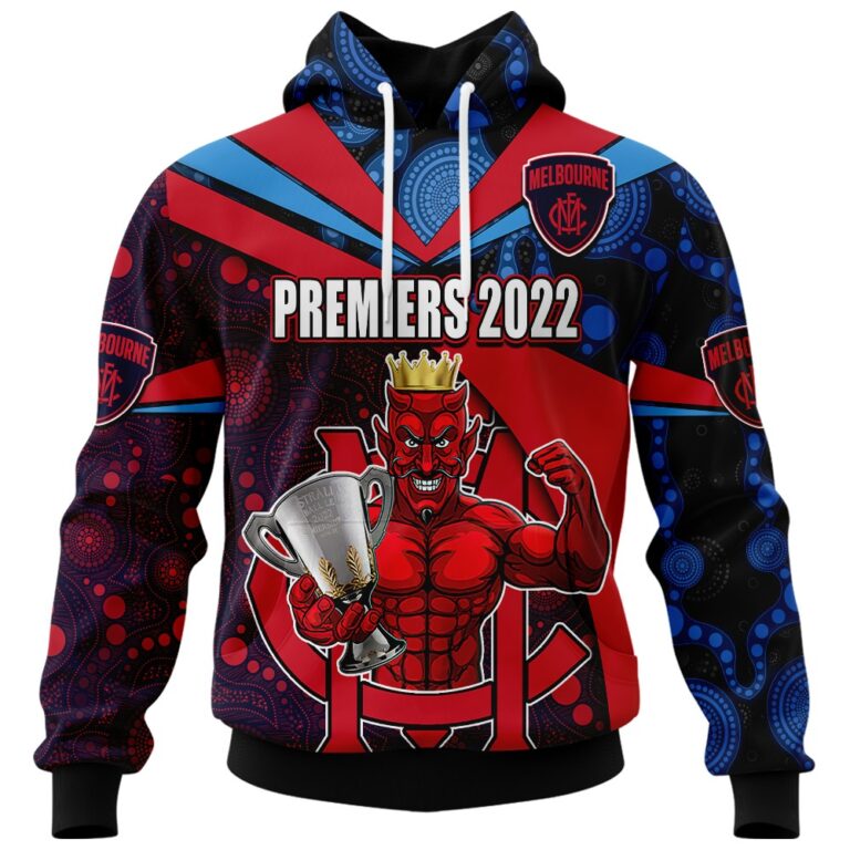 AFL Melbourne Demons Premiers 2022 Custom Name and Number | Hoodie / Zip / T-Shirt / Long Sleeve / Polo / Haiwaiian / Oodie
