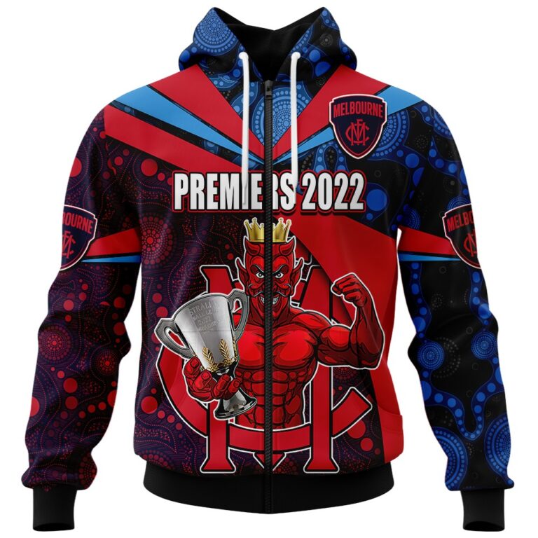 AFL Melbourne Demons Premiers 2022 Custom Name and Number | Hoodie / Zip / T-Shirt / Long Sleeve / Polo / Haiwaiian / Oodie