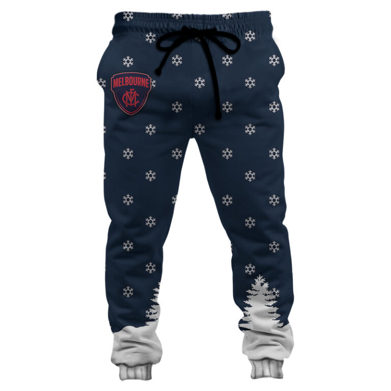 AFL Melbourne Demons Christmas | Custom Name & Number | Hoodie/Zip/T-Shirt/Polo/Knitted Sweaters/Long Paint