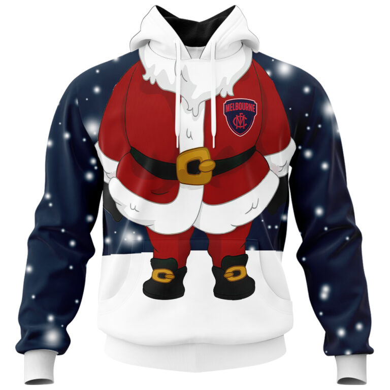 AFL Melbourne Demons Christmas | Custom Name & Number | Hoodie/Zip/T-Shirt/Polo/Knitted Sweaters