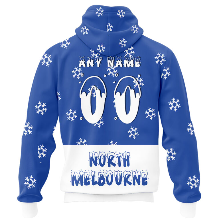 AFL North Melbourne Kangaroos Christmas | Custom Name & Number | Hoodie/Zip/T-Shirt/Polo/Knitted Sweaters