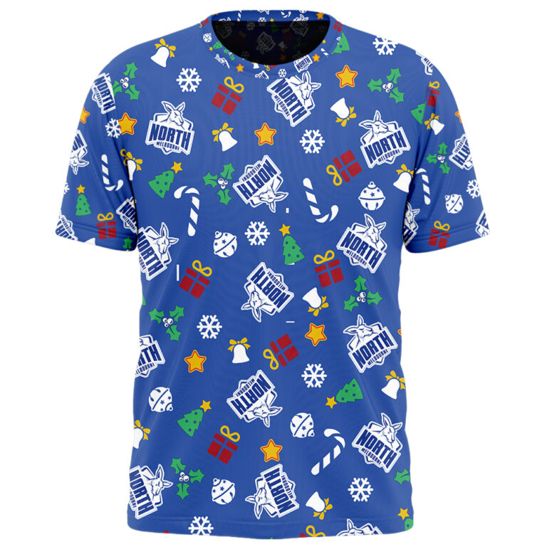 AFL North Melbourne Kangaroos Christmas | Custom Name & Number | Hoodie/Zip/T-Shirt/Polo/Knitted Sweaters