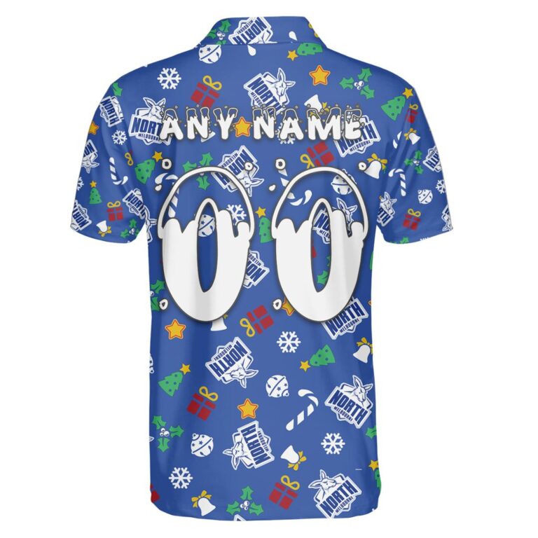 AFL North Melbourne Kangaroos Christmas | Custom Name & Number | Hoodie/Zip/T-Shirt/Polo/Knitted Sweaters