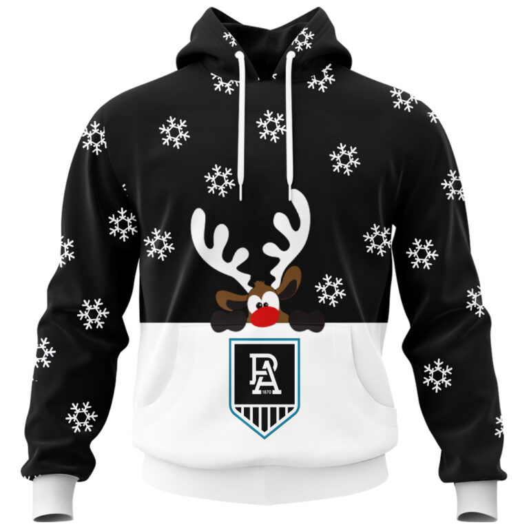 AFL Port Adelaide Power Christmas | Custom Name & Number | Hoodie/Zip/T-Shirt/Polo/Knitted Sweaters