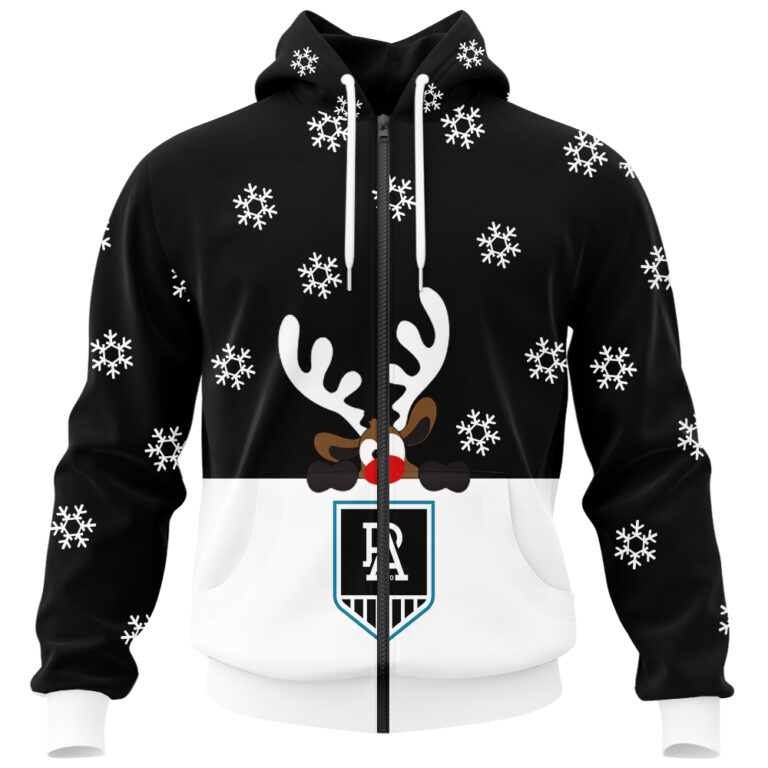 AFL Port Adelaide Power Christmas | Custom Name & Number | Hoodie/Zip/T-Shirt/Polo/Knitted Sweaters