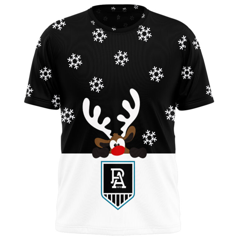 AFL Port Adelaide Power Christmas | Custom Name & Number | Hoodie/Zip/T-Shirt/Polo/Knitted Sweaters