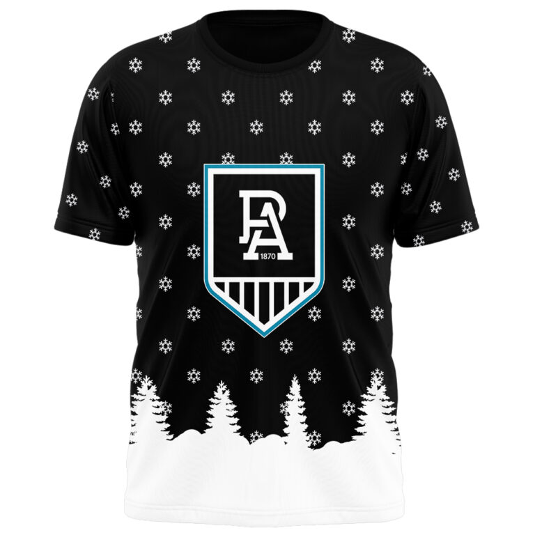 AFL Port Adelaide Power Christmas | Custom Name & Number | Hoodie/Zip/T-Shirt/Polo/Knitted Sweaters/Long Paint