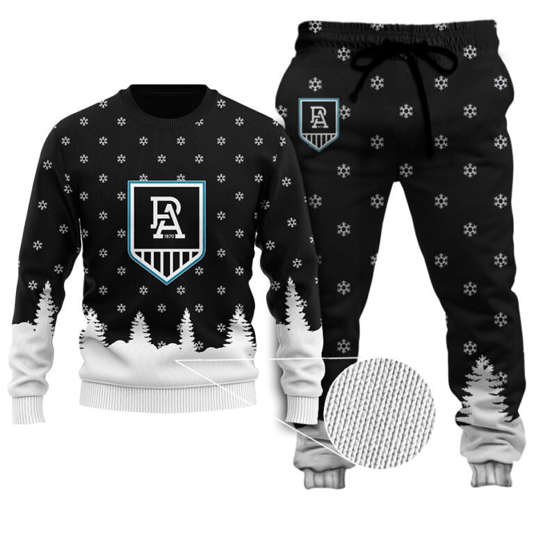 AFL Port Adelaide Power Christmas | Custom Name & Number | Hoodie/Zip/T-Shirt/Polo/Knitted Sweaters/Long Paint