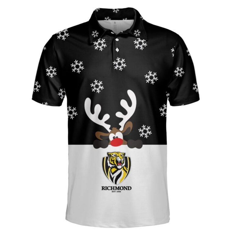 AFL Richmond Tigers Christmas | Custom Name & Number | Hoodie/Zip/T-Shirt/Polo/Knitted Sweaters