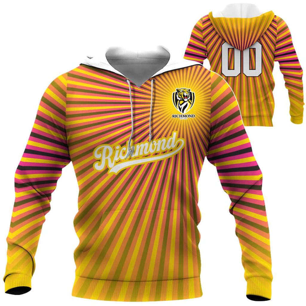 AFL Richmond Tigers | Custom Name & Number | Hoodie/Zip/T-Shirt/Long Sleeve