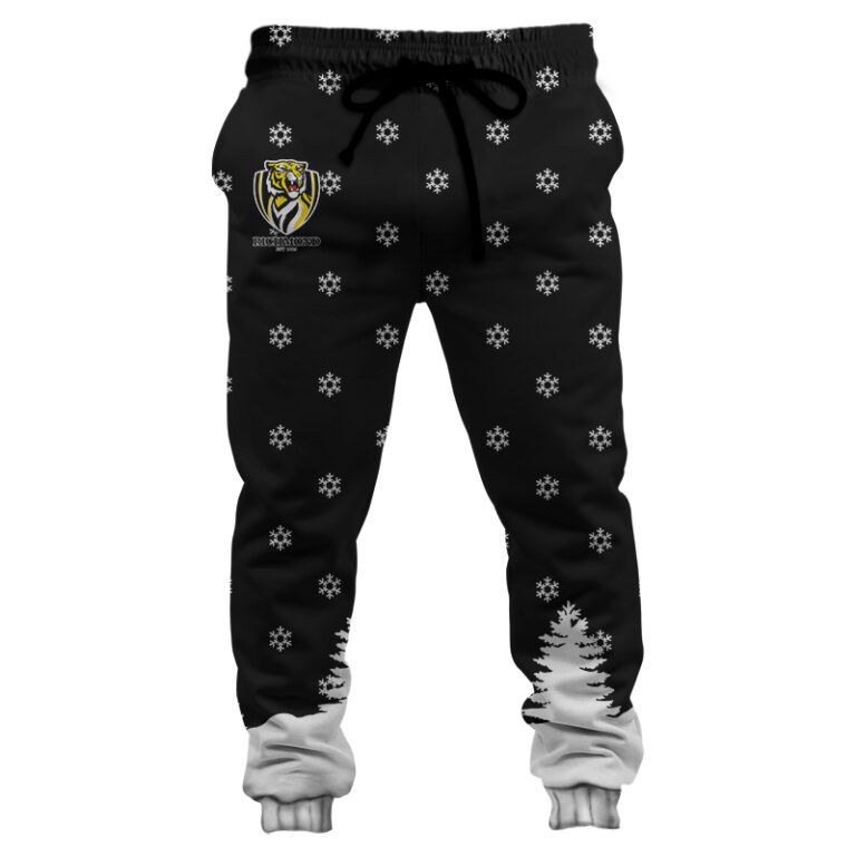 AFL Richmond Tigers Christmas | Custom Name & Number | Hoodie/Zip/T-Shirt/Polo/Knitted Sweaters/Long Paint