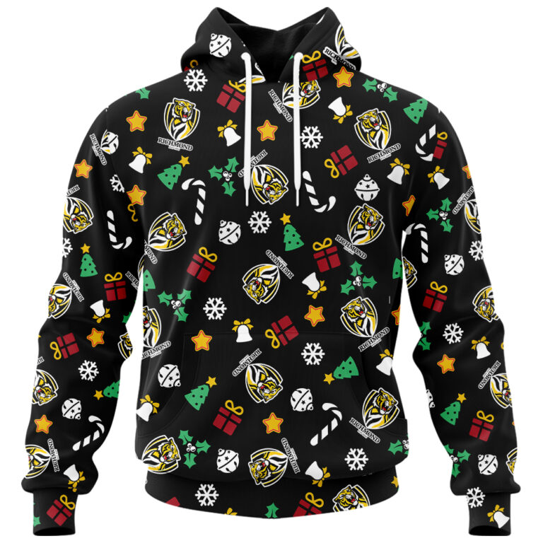 AFL Richmond Tigers Christmas | Custom Name & Number | Hoodie/Zip/T-Shirt/Polo/Knitted Sweaters