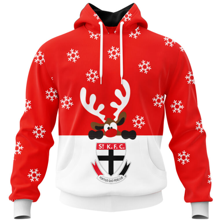 AFL St Kilda Saints Christmas | Custom Name & Number | Hoodie/Zip/T-Shirt/Polo/Knitted Sweaters