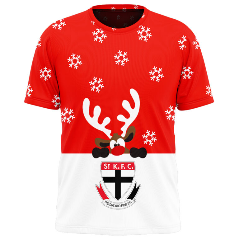 AFL St Kilda Saints Christmas | Custom Name & Number | Hoodie/Zip/T-Shirt/Polo/Knitted Sweaters