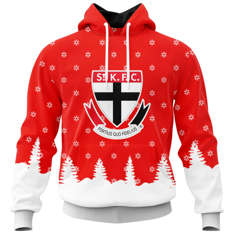 AFL St Kilda Saints Christmas | Custom Name & Number | Hoodie/Zip/T-Shirt/Polo/Knitted Sweaters/Long Paint