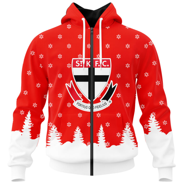 AFL St Kilda Saints Christmas | Custom Name & Number | Hoodie/Zip/T-Shirt/Polo/Knitted Sweaters/Long Paint