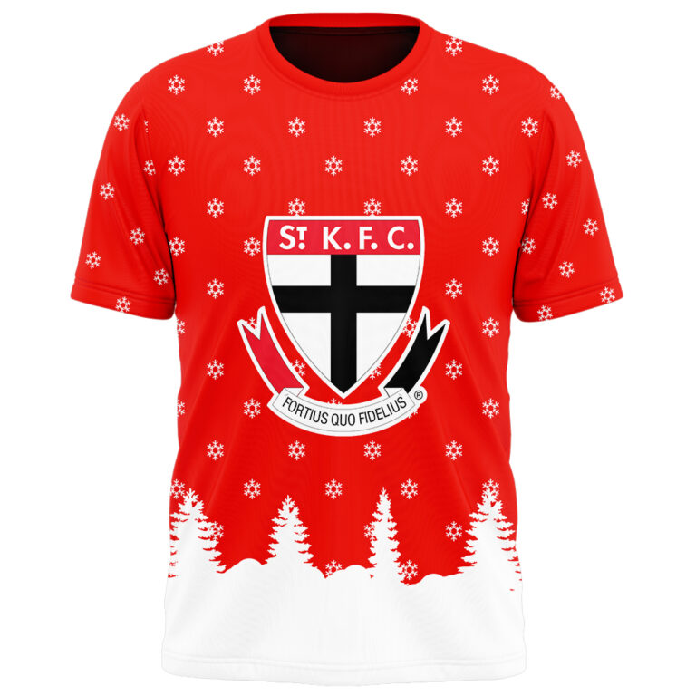 AFL St Kilda Saints Christmas | Custom Name & Number | Hoodie/Zip/T-Shirt/Polo/Knitted Sweaters/Long Paint
