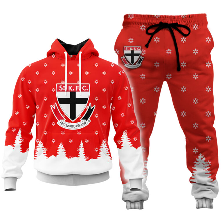 AFL St Kilda Saints Christmas | Custom Name & Number | Hoodie/Zip/T-Shirt/Polo/Knitted Sweaters/Long Paint