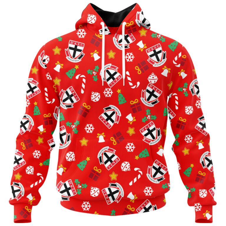 AFL St Kilda Saints Christmas | Custom Name & Number | Hoodie/Zip/T-Shirt/Polo/Knitted Sweaters