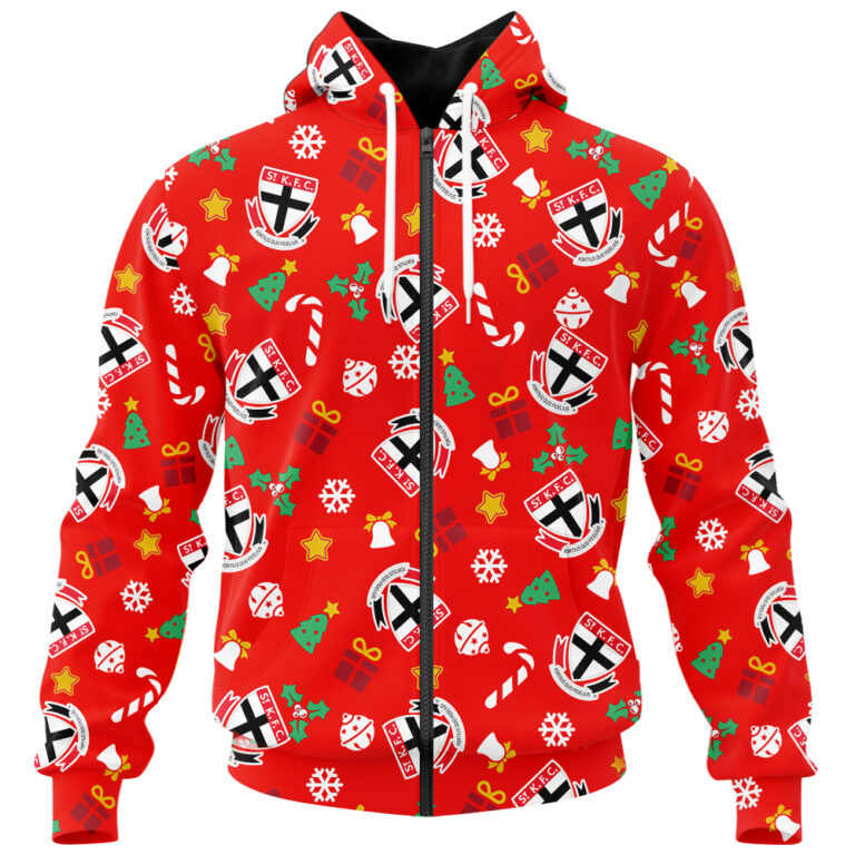 AFL St Kilda Saints Christmas | Custom Name & Number | Hoodie/Zip/T-Shirt/Polo/Knitted Sweaters