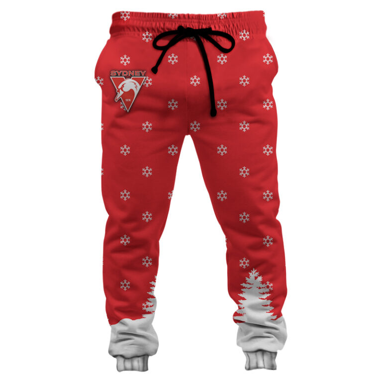 AFL Sydney Swans Christmas | Custom Name & Number | Hoodie/Zip/T-Shirt/Polo/Knitted Sweaters/Long Paint