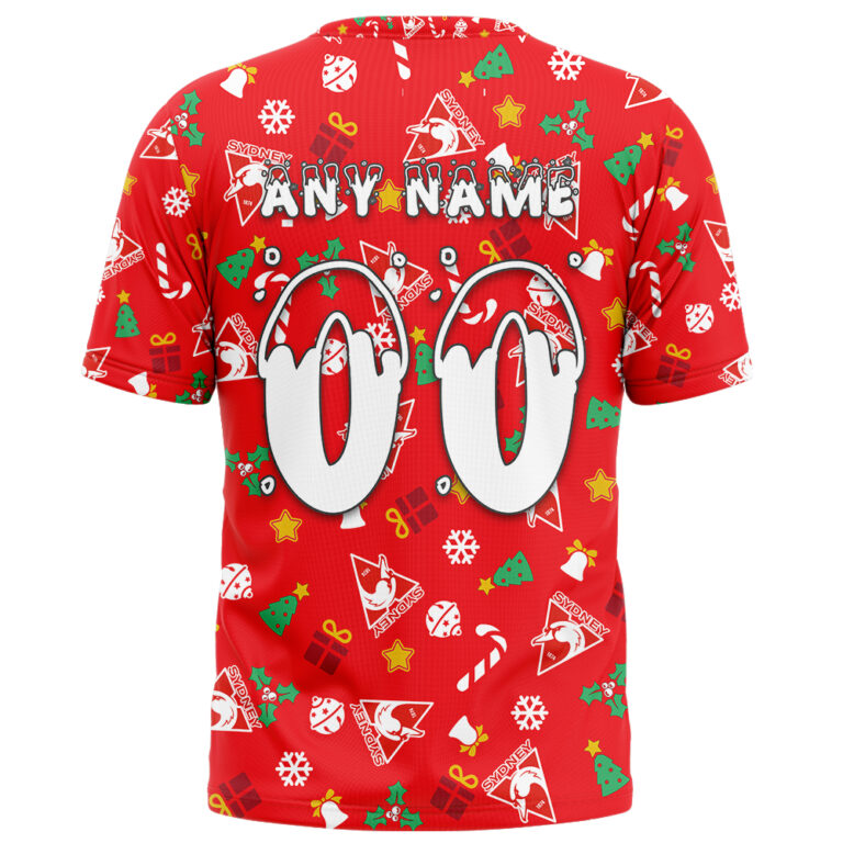 AFL Sydney Swans Christmas | Custom Name & Number | Hoodie/Zip/T-Shirt/Polo/Knitted Sweaters