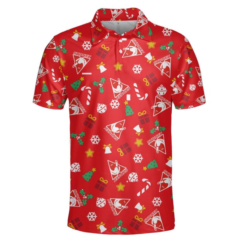 AFL Sydney Swans Christmas | Custom Name & Number | Hoodie/Zip/T-Shirt/Polo/Knitted Sweaters