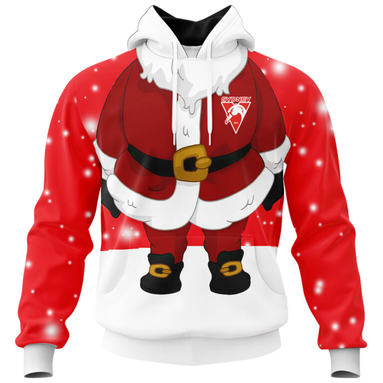 AFL Sydney Swans Christmas | Custom Name & Number | Hoodie/Zip/T-Shirt/Polo/Knitted Sweaters