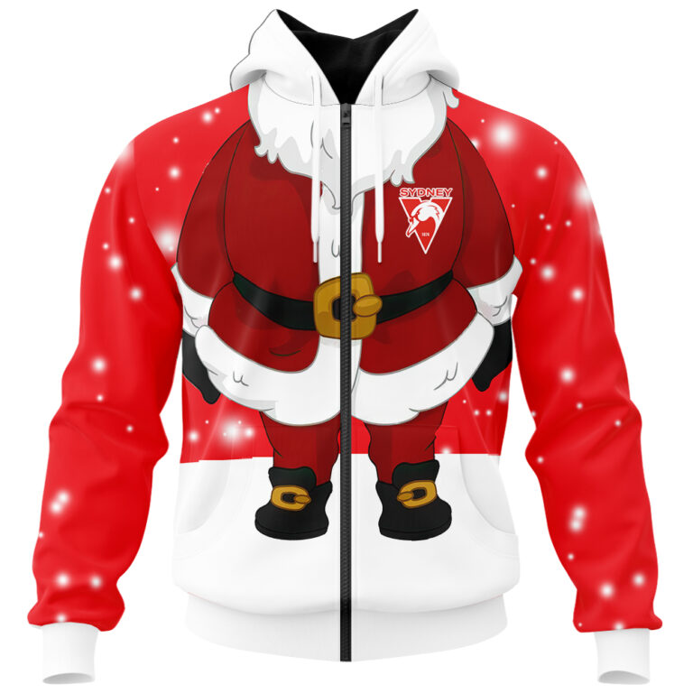 AFL Sydney Swans Christmas | Custom Name & Number | Hoodie/Zip/T-Shirt/Polo/Knitted Sweaters