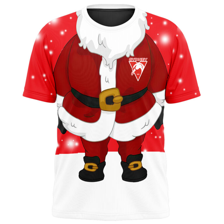 AFL Sydney Swans Christmas | Custom Name & Number | Hoodie/Zip/T-Shirt/Polo/Knitted Sweaters
