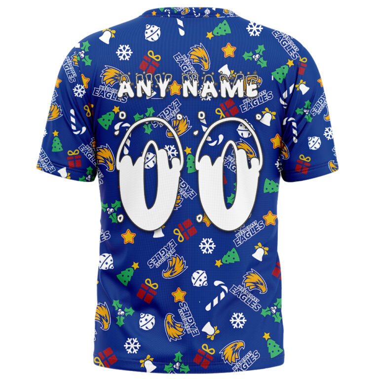 AFL West Coast Eagles Christmas | Custom Name & Number | Hoodie/Zip/T-Shirt/Polo/Knitted Sweaters