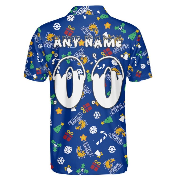 AFL West Coast Eagles Christmas | Custom Name & Number | Hoodie/Zip/T-Shirt/Polo/Knitted Sweaters