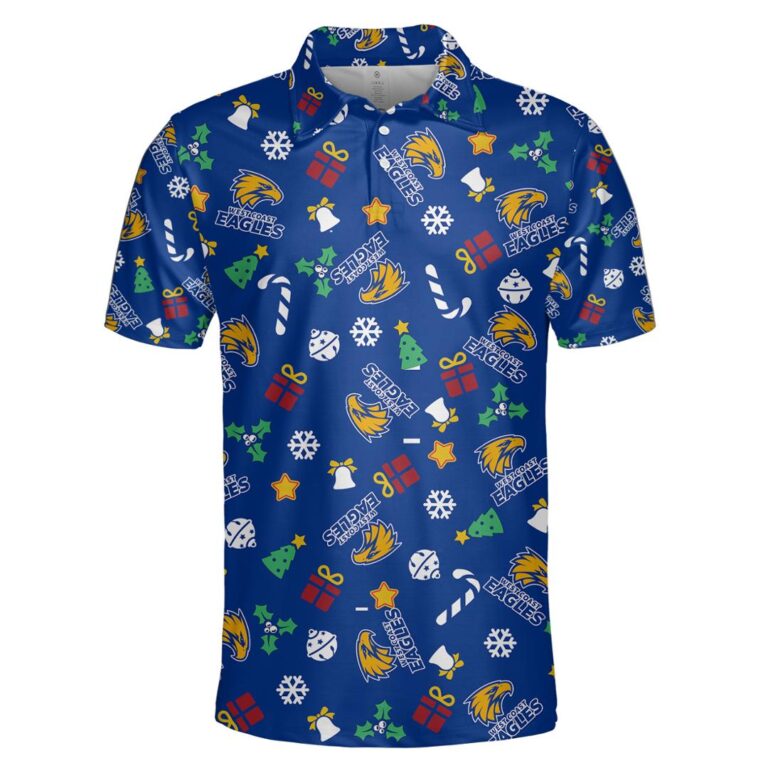 AFL West Coast Eagles Christmas | Custom Name & Number | Hoodie/Zip/T-Shirt/Polo/Knitted Sweaters