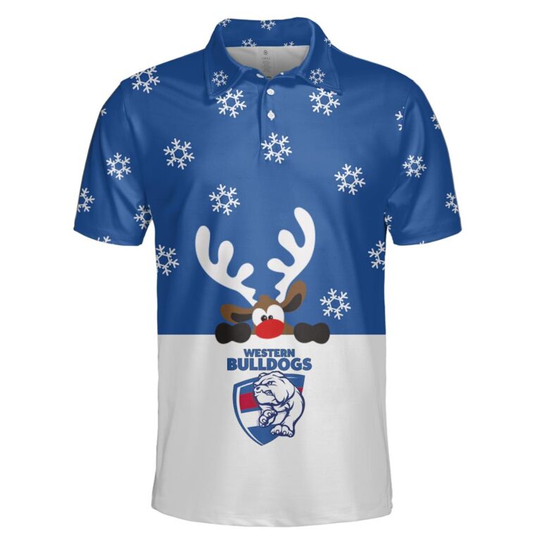 AFL Western Bulldogs Christmas | Custom Name & Number | Hoodie/Zip/T-Shirt/Polo/Knitted Sweaters