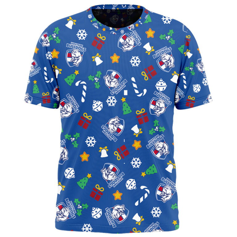 AFL Western Bulldogs Christmas | Custom Name & Number | Hoodie/Zip/T-Shirt/Polo/Knitted Sweaters