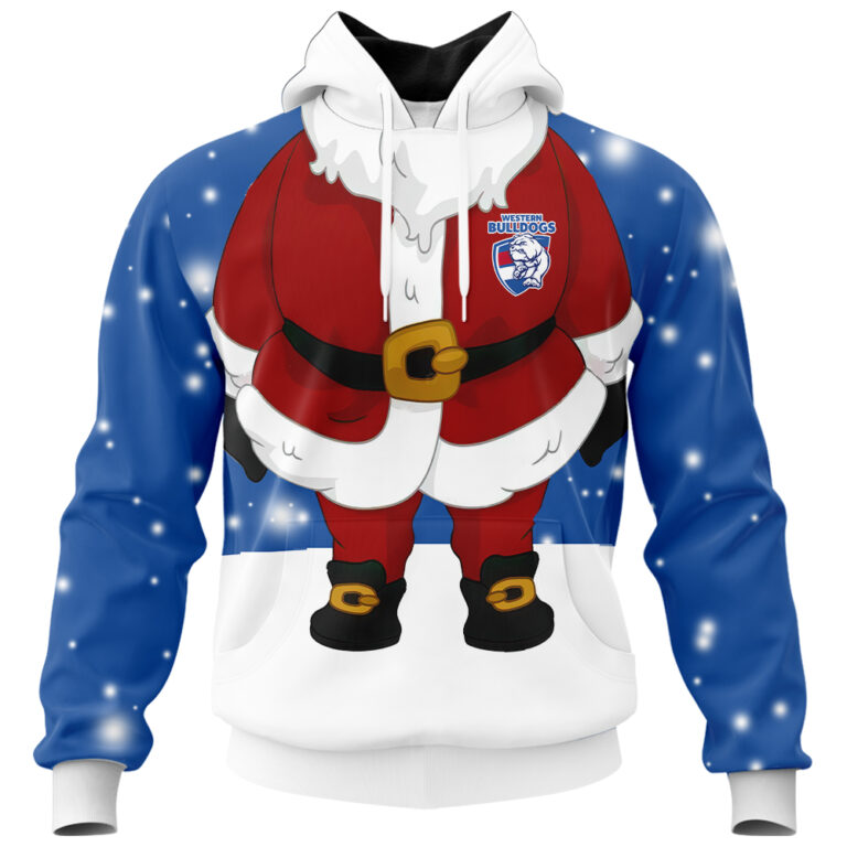 AFL Western Bulldogs Christmas | Custom Name & Number | Hoodie/Zip/T-Shirt/Polo/Knitted Sweaters