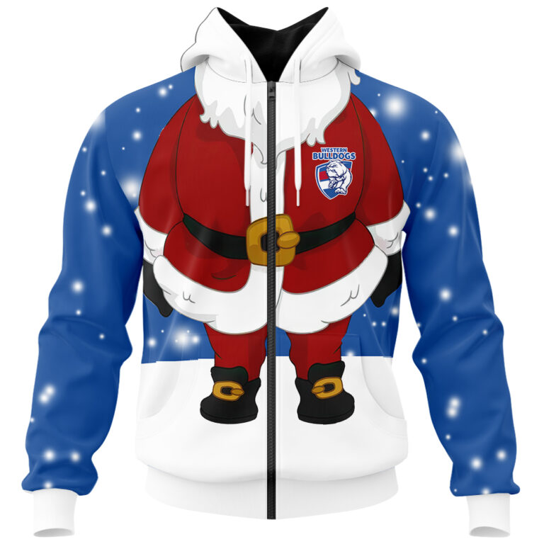AFL Western Bulldogs Christmas | Custom Name & Number | Hoodie/Zip/T-Shirt/Polo/Knitted Sweaters