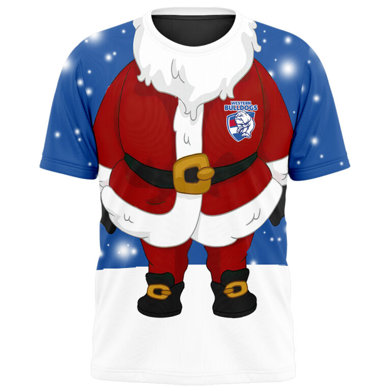 AFL Western Bulldogs Christmas | Custom Name & Number | Hoodie/Zip/T-Shirt/Polo/Knitted Sweaters